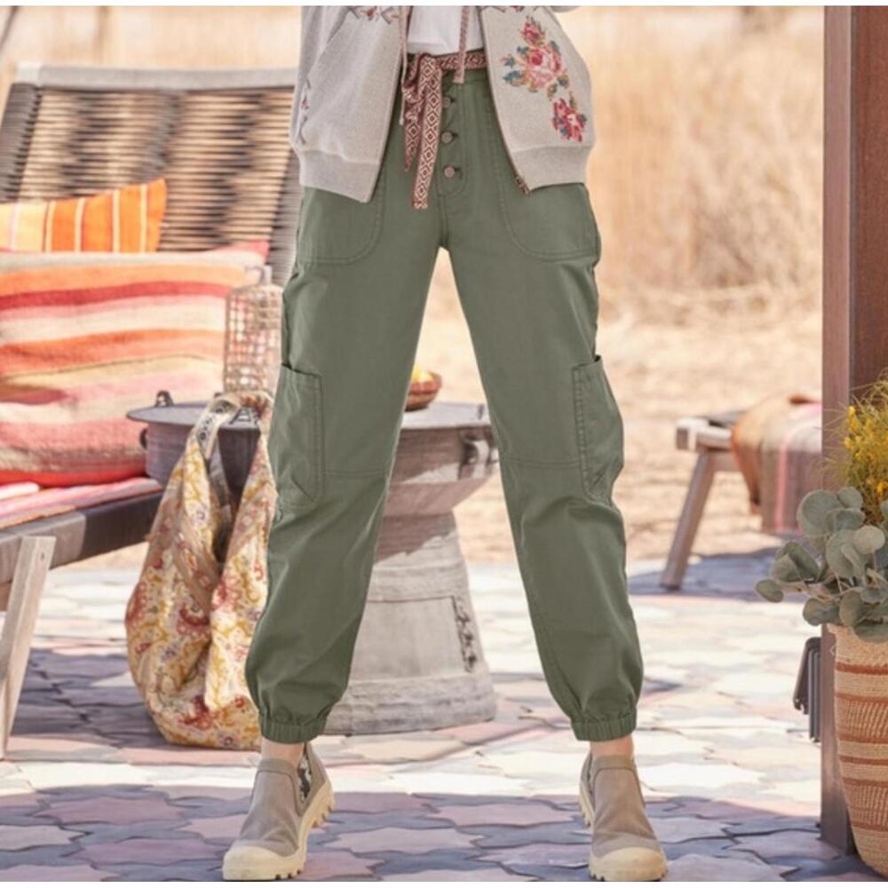 SUNDANCE green Julienne cotton pants sz 12 nwt